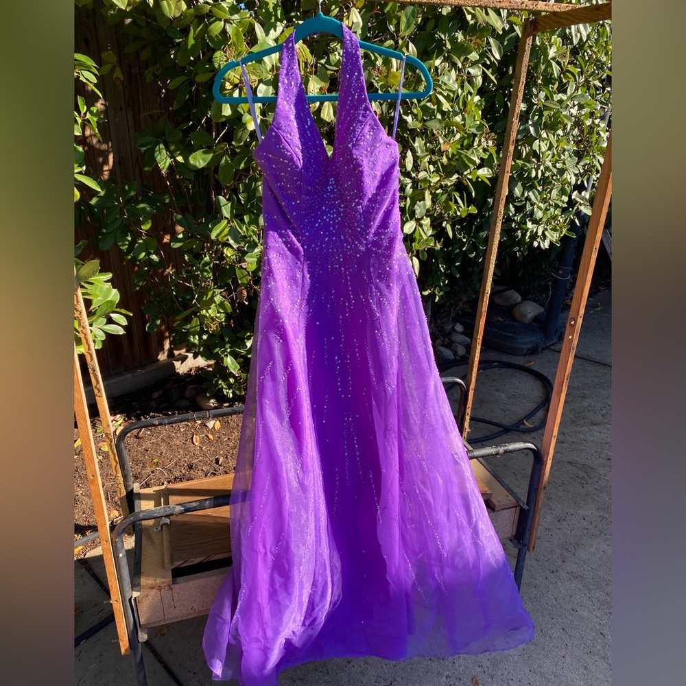 Stunning Purple Halter Gown